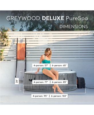 28439EP PureSpa Plus Greywood Inflatable Bubble Jet Spa, 77 x 28"