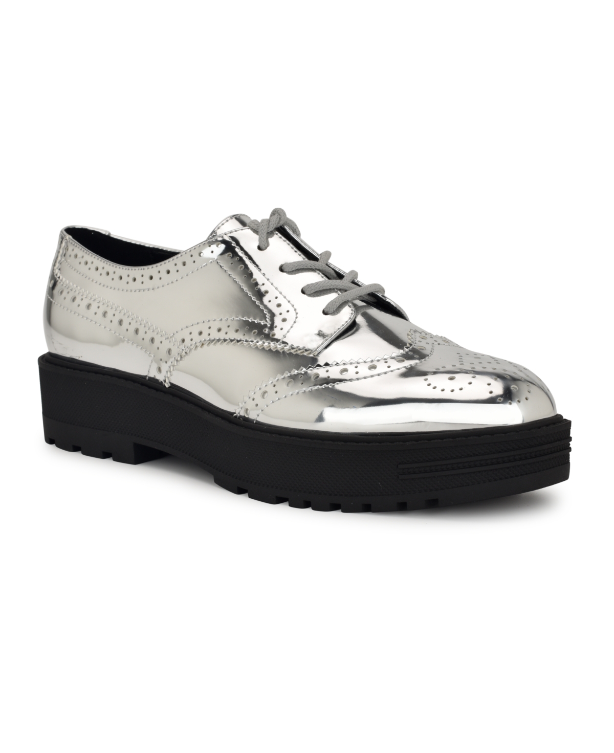 Women's Resttin Wingtip Platform Oxfords - Silver Mirror Metallic