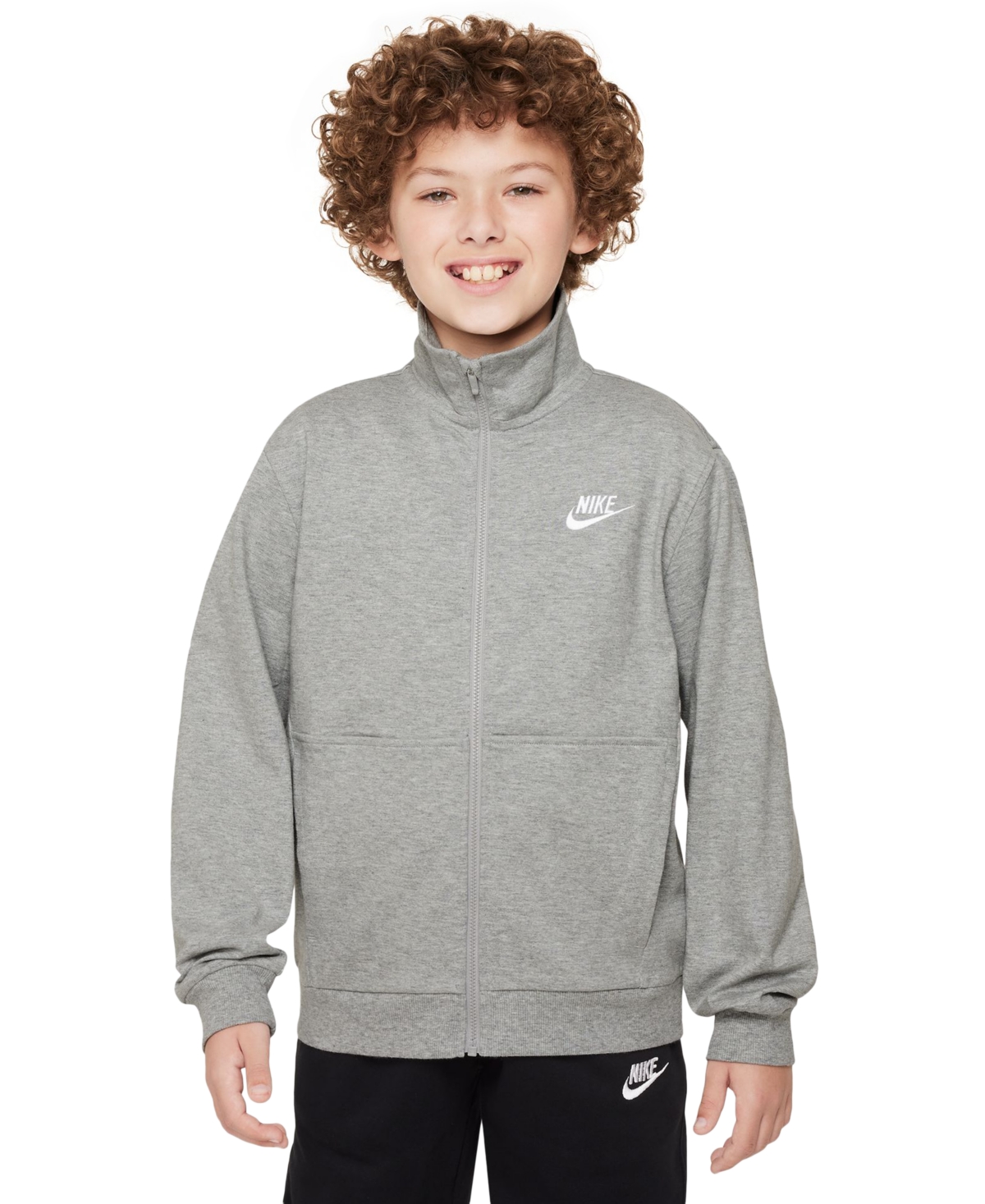 Nike Big Kids Sportswear Club Full-Zip Knit Jacket -heather