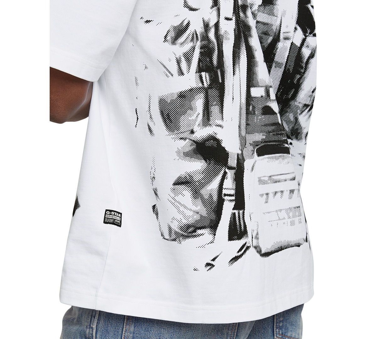 G-Star Raw Men's Oversized Backpack-Graphic Short Sleeve Crewneck T-Shirt