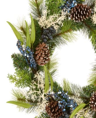 Blueberry Fields Wreath, 24 Inches