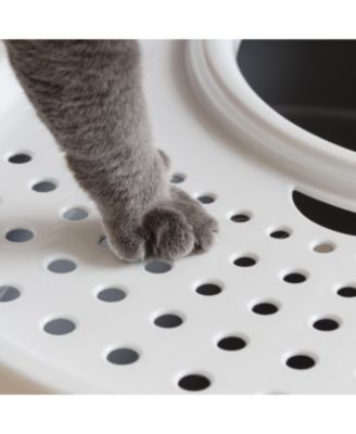 USA Top Entry Cat Litter Box with Scoop, Gray