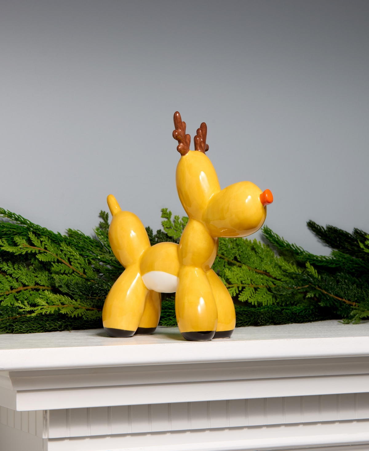 National Tree Company Reindeer Balloon Dog, 8.5 Inches In Brown