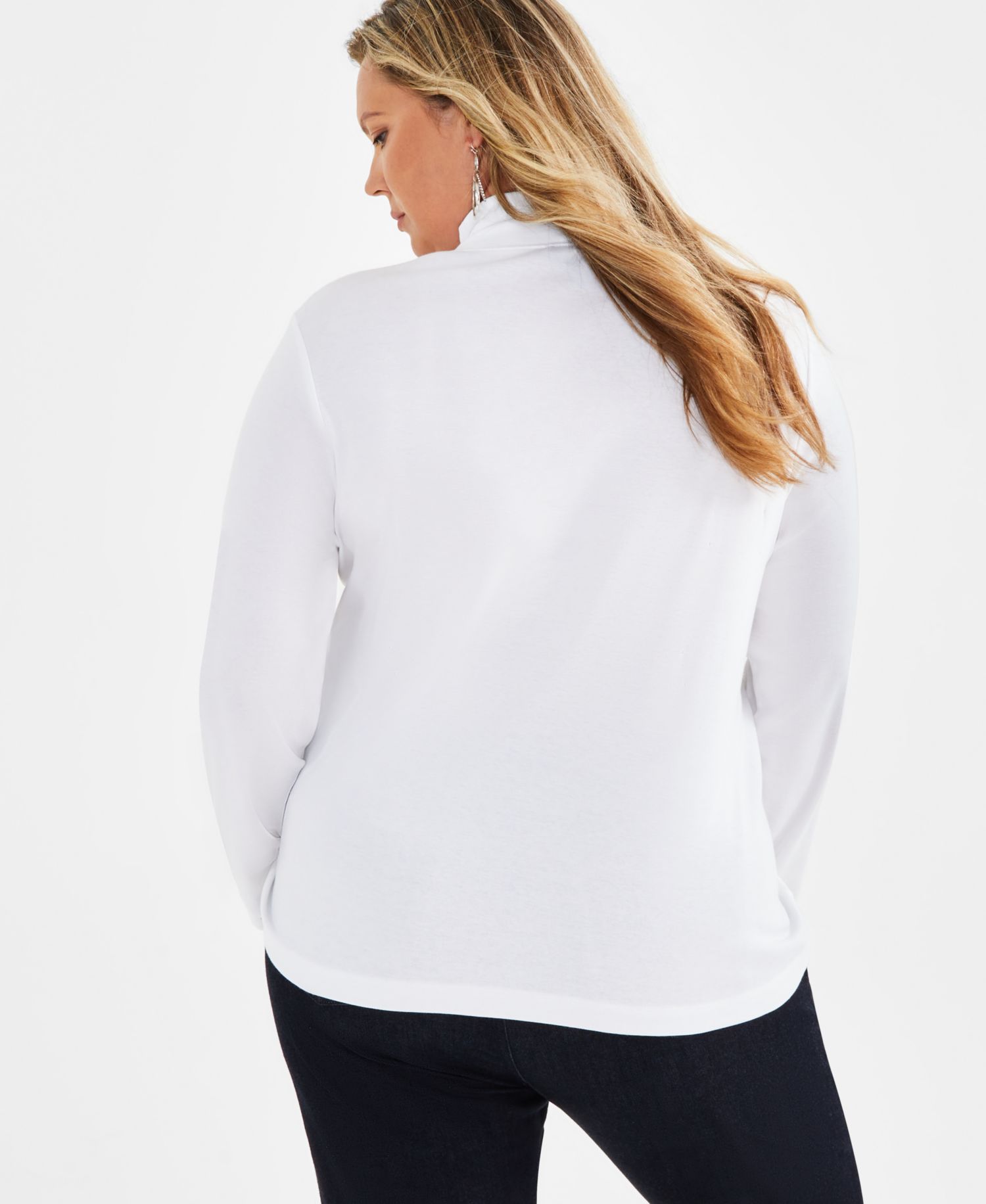 Plus Size Mock-Neck Long-Sleeve Tee