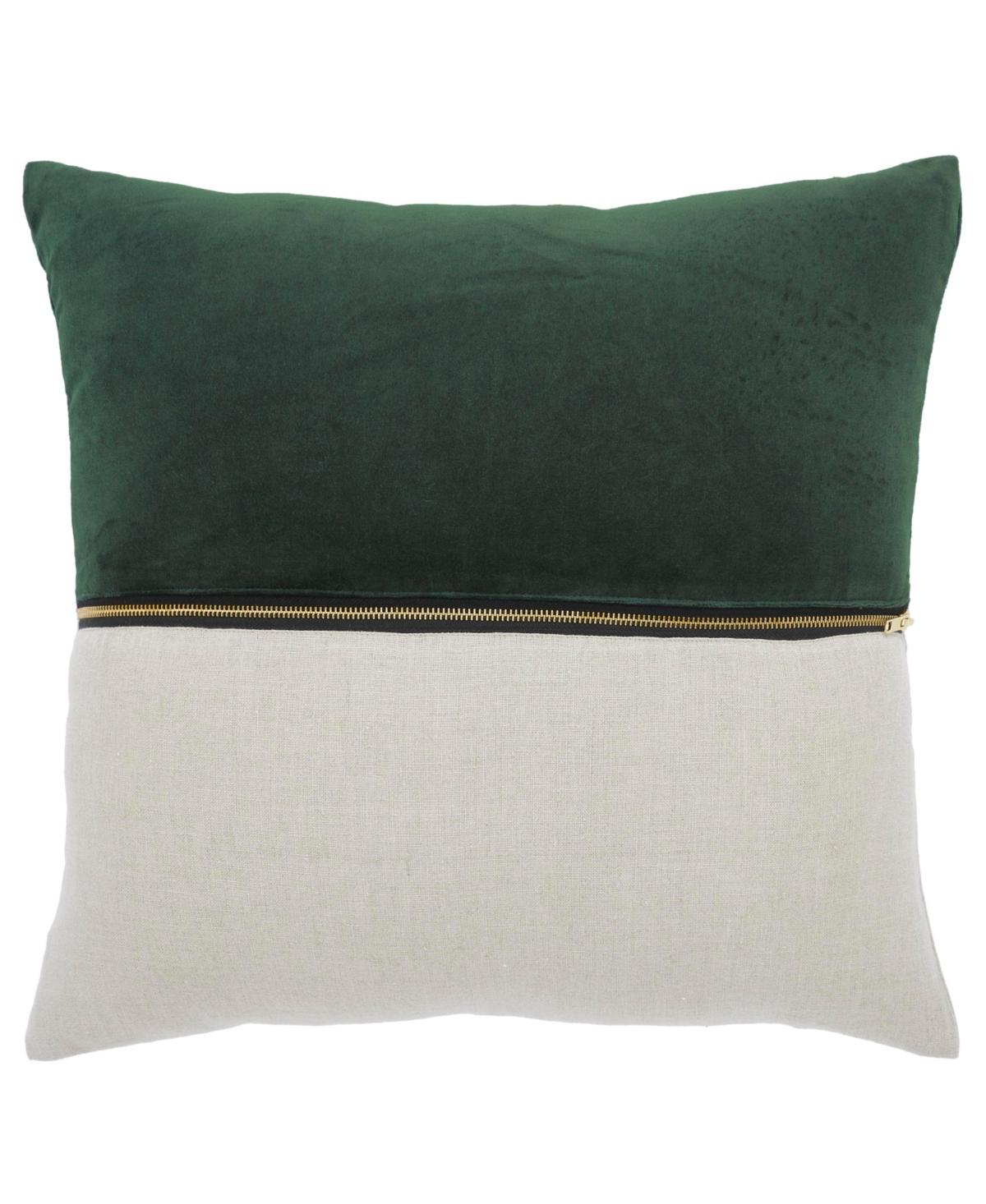 Ihi Home Velvet Linen Zipper Pillow, 20