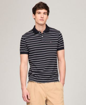 Tommy Hilfiger - Men's Regular-Fit Striped Liquid Cotton Polo Shirt
