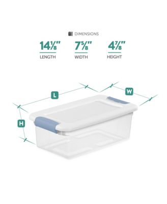 6 Qt. Plastic Stackable Storage Box with Latching Lid, Clear (12 Pack)