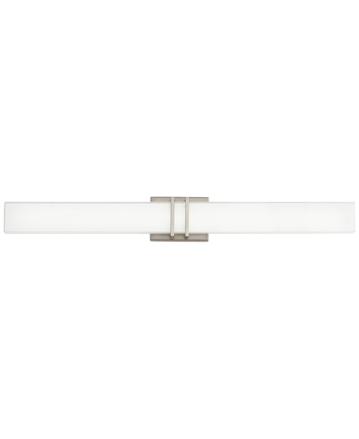Possini Euro Design Exeter Modern Wall Mount Light Led Brushed NickelMetal Wide Vanity Bar Fixture Rectangular Silk Screened Glass Shade D