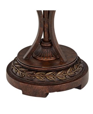 Traditional Table Lamp 26" High Bronze Leaf and Vine Glass Shade for Living Room Family Bedroom Bedside Nightstand