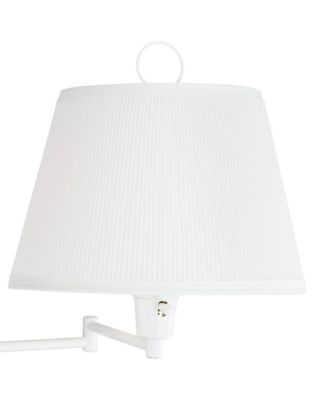 Amelie Country Cottage Swing Arm Wall Lamp Plug-in Fixture with Pleated Fabric Bell Shade