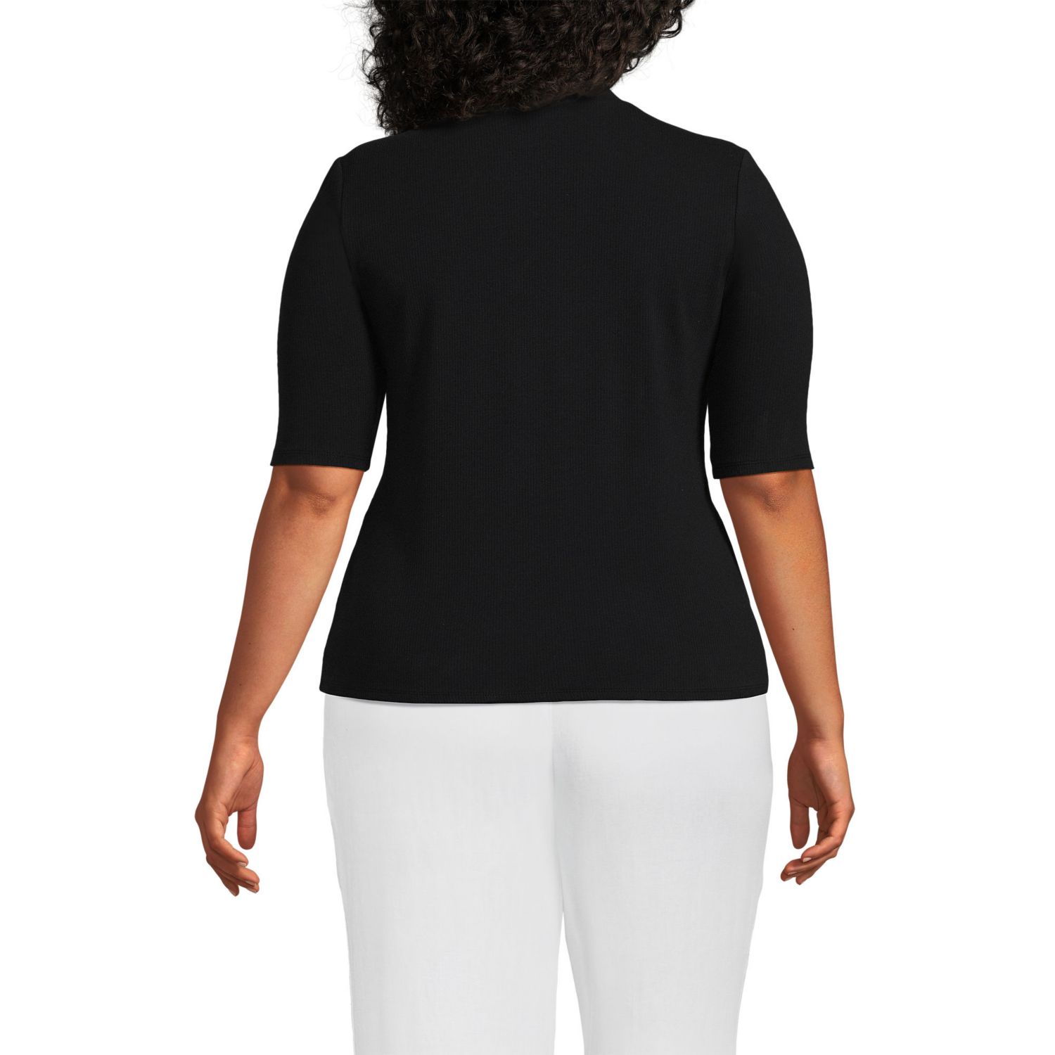 Plus Size Wide Rib Mock Turtleneck