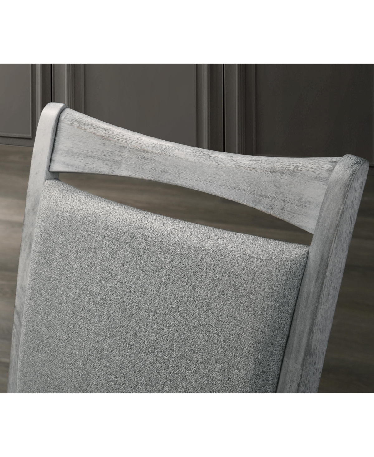 Simplie Fun Upholstered Turned Leg Dining Chairs, Set of 2, Rustic White