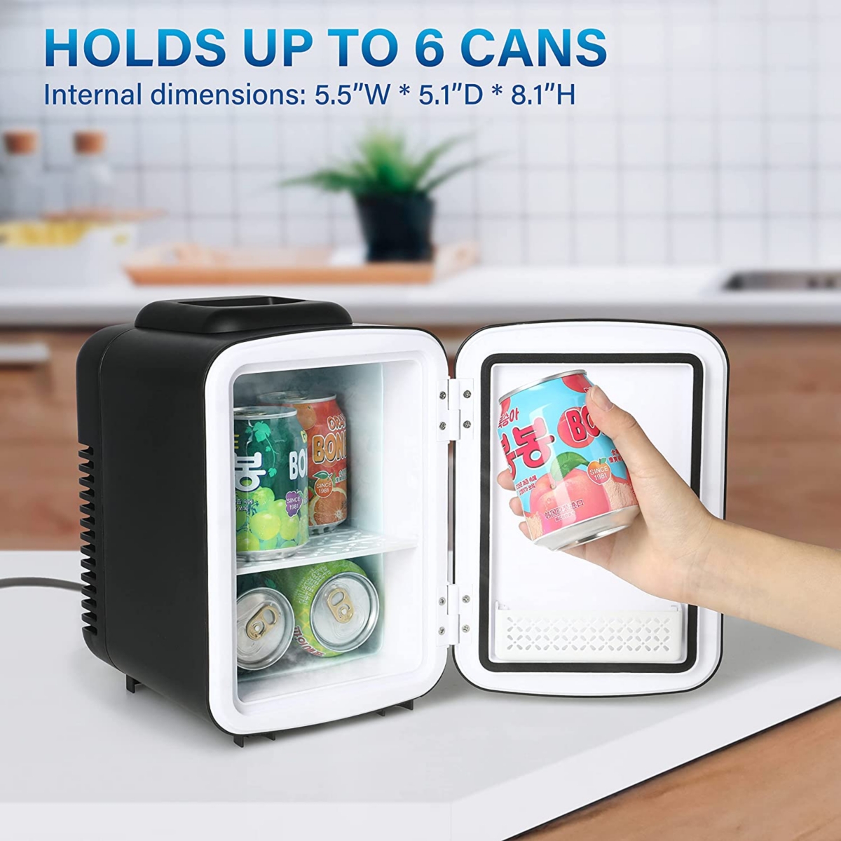 Streamdale Furniture Compact 4L Mini Fridge with Cooling & Heating Functions for Storage & Transportation