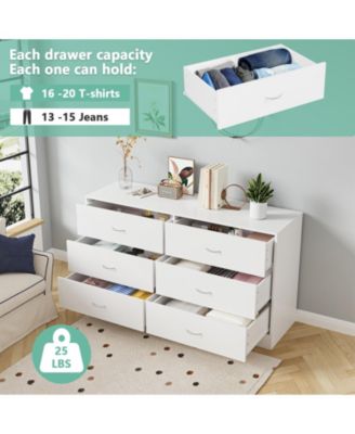 6 Drawer White Dresser for Bedroom Versatile Chests of Drawers