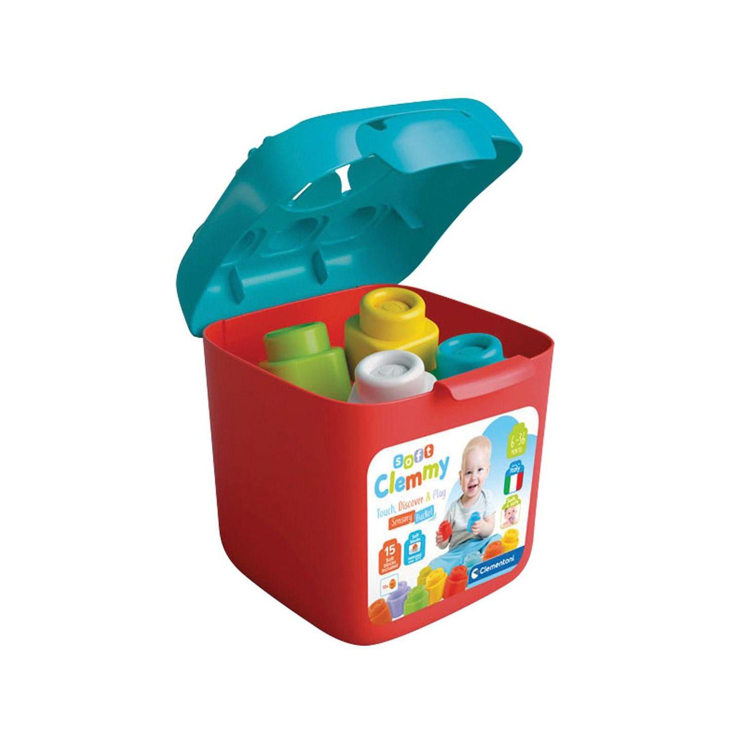 Детский конструктор Creative Toy Company Baby Soft Clemmy Sensory Bucket - 15 Blocks — фото 2