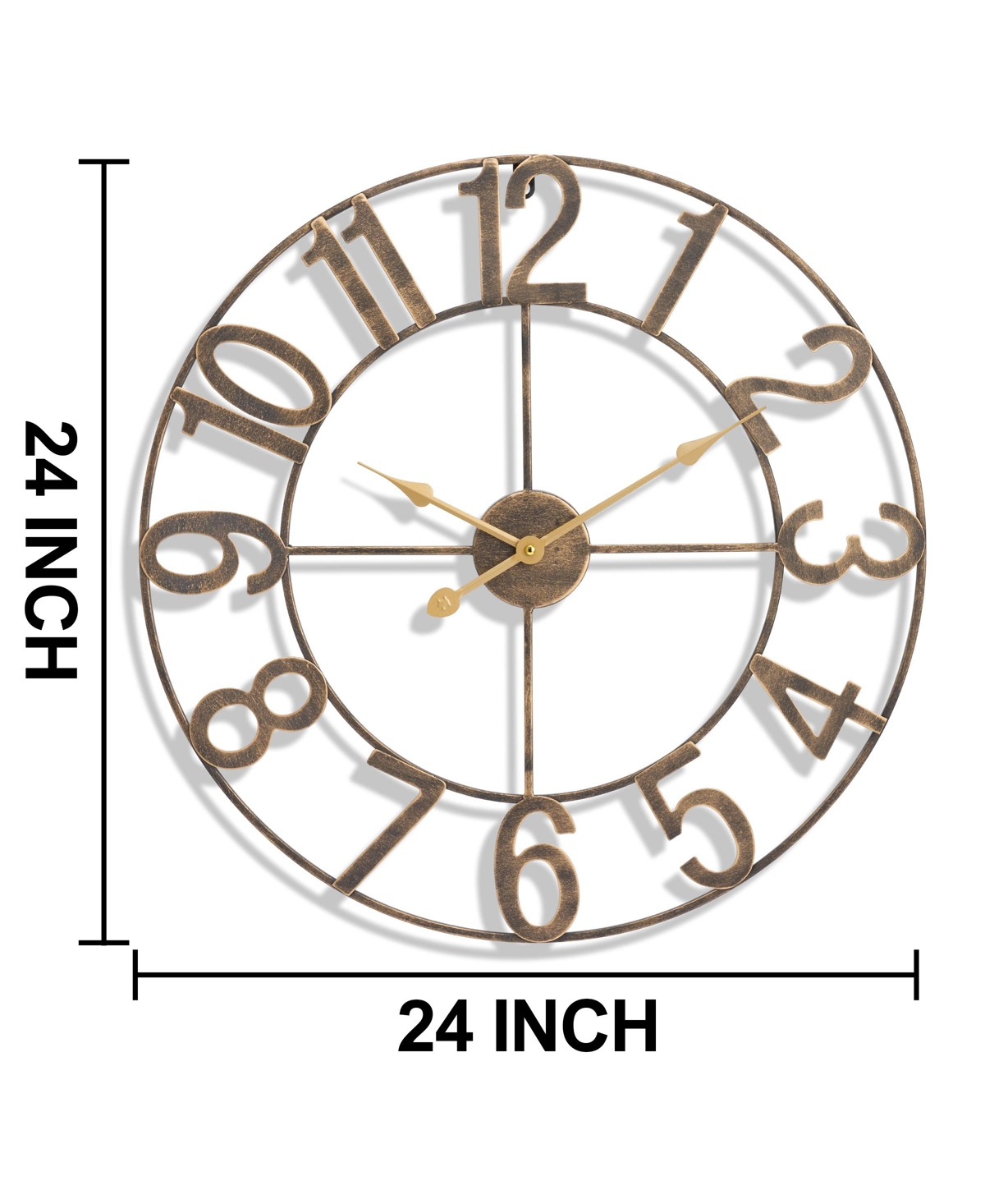 Sorbus Large Wall Clock for Living Room Decor - Numeral Wall Clock for Kitchen - inch Wall Clock Decorative (Gold)