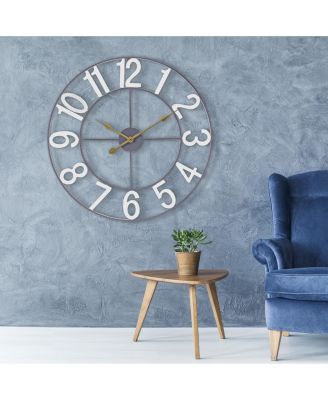 Large Wall Clock for Living Room Decor - Numeral Wall Clock for Kitchen - 24 inch Wall Clock Decorative (Gold)