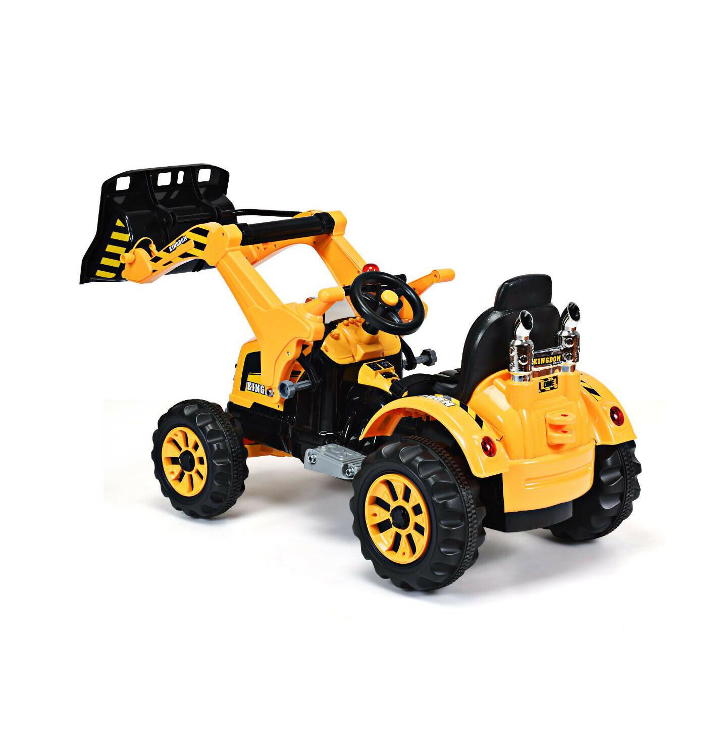 Детская игрушка Costway Powered Excavator Truck With Working Bucket Ride-On, 66 lbs Capacity, Ages 3+, цвет: Жёлтый — фото 6