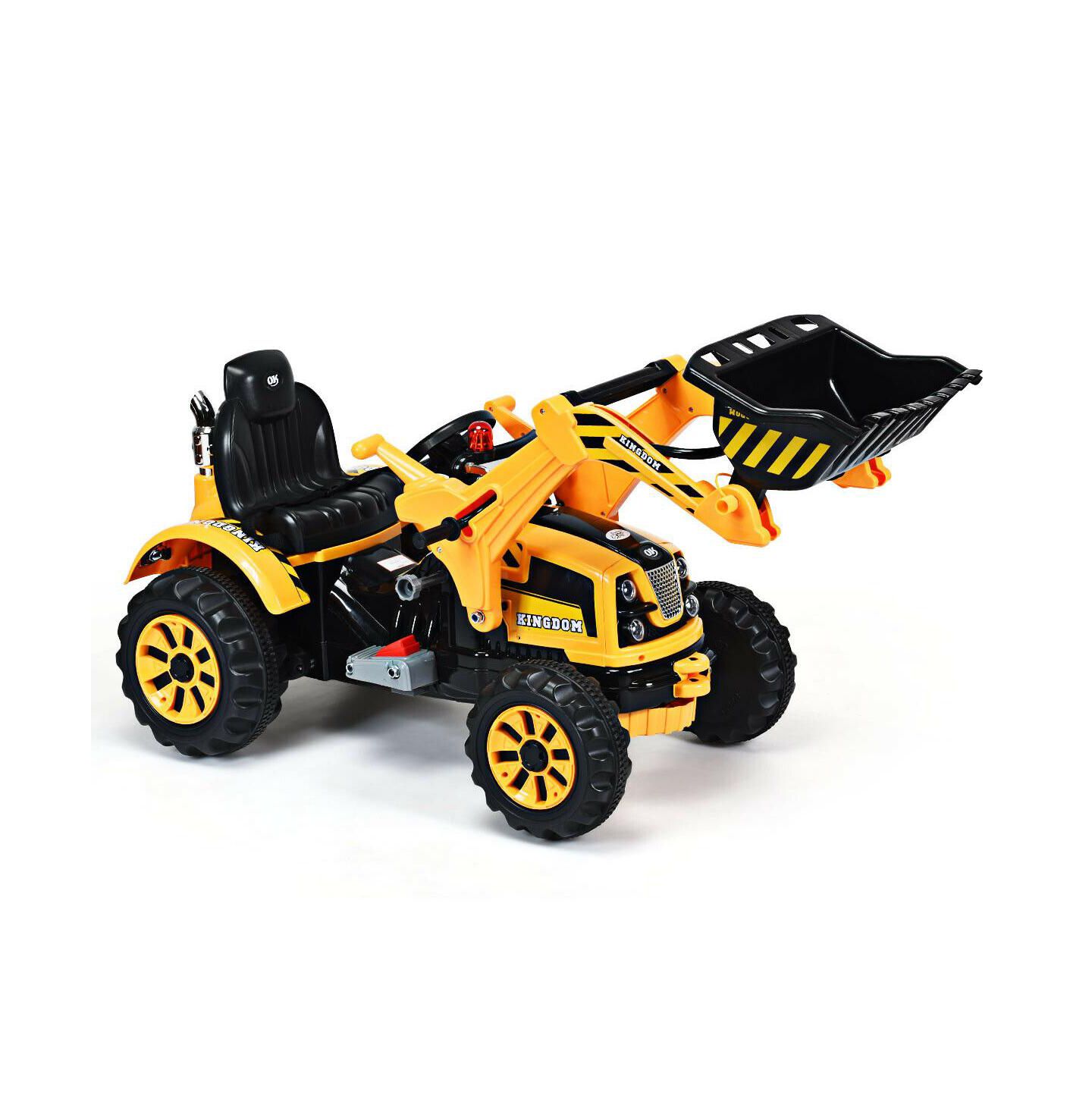 Детская игрушка Costway Powered Excavator Truck With Working Bucket Ride-On, 66 lbs Capacity, Ages 3+, цвет: Жёлтый — фото 8