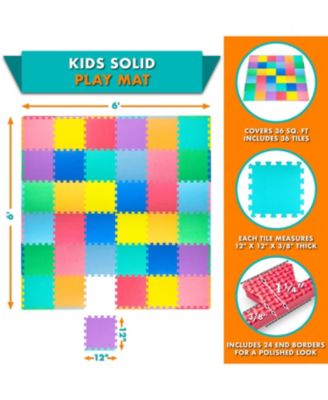 ProSource Kids Floor Play Mat 3/8-in, 36 Sq Ft - 36 Tiles