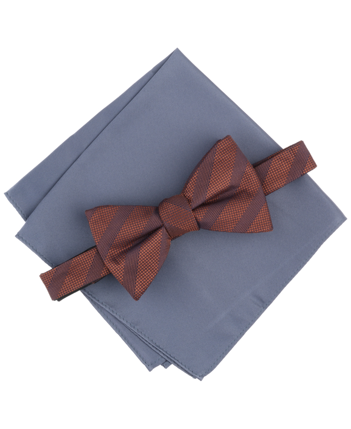 Alfani Men's Sidney Stripe Bow Tie & Solid Pocket Square Set, Created for Macy's