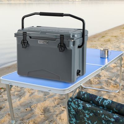 25 QT Hard Cooler with Aluminum Handle and Integrated Cup Holders