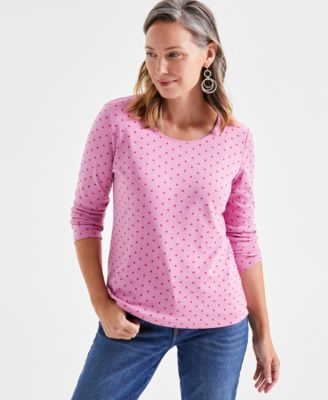 Style & Co - Women's Major Dot Scoop-Neck Top, Created for Macy's