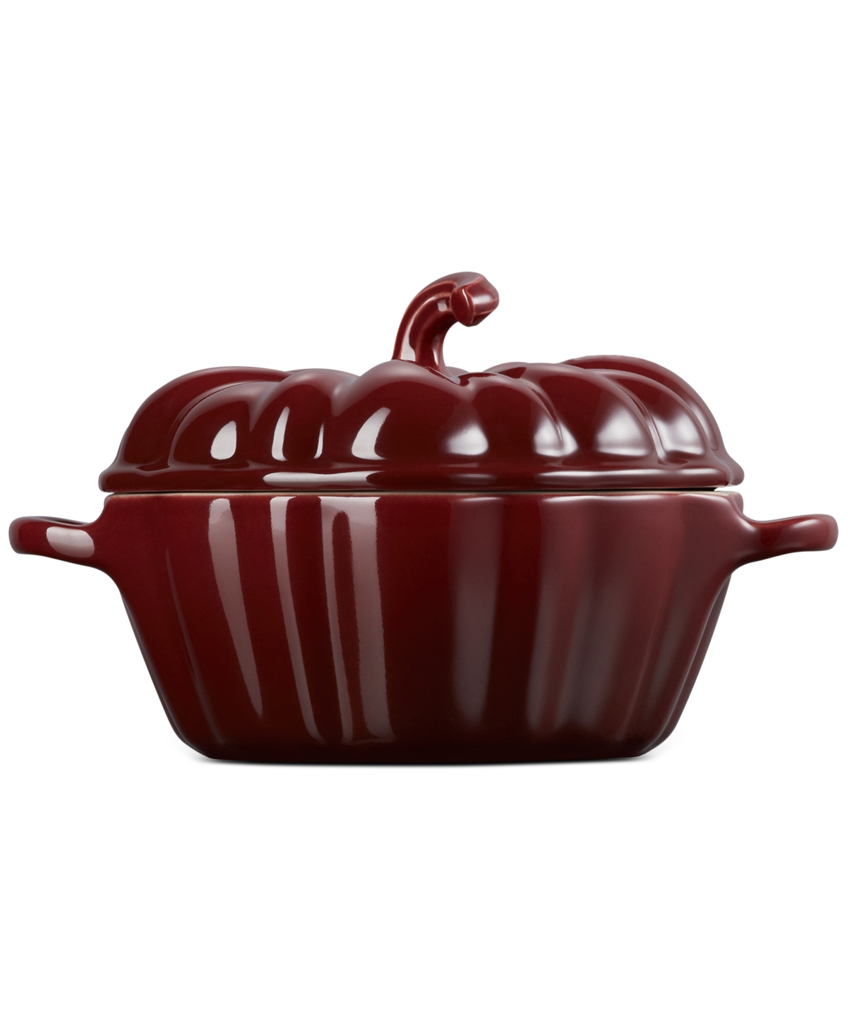 Le Creuset Stoneware Figural 12-oz. Pumpkin Petite Cocotte In Burgundy