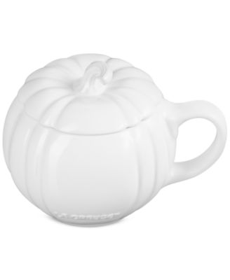 Stoneware Pumpkin Mug with Lid, 14 oz.