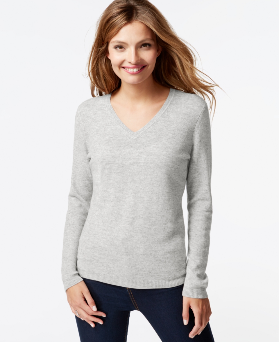 Charter Club Cashmere V Neck Sweater, 