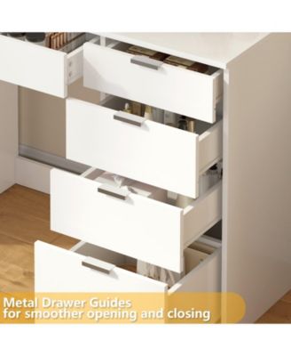 Modern Vanity Table Vanity Desk with 5 Drawers