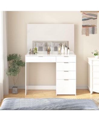 Modern Vanity Table Vanity Desk with 5 Drawers