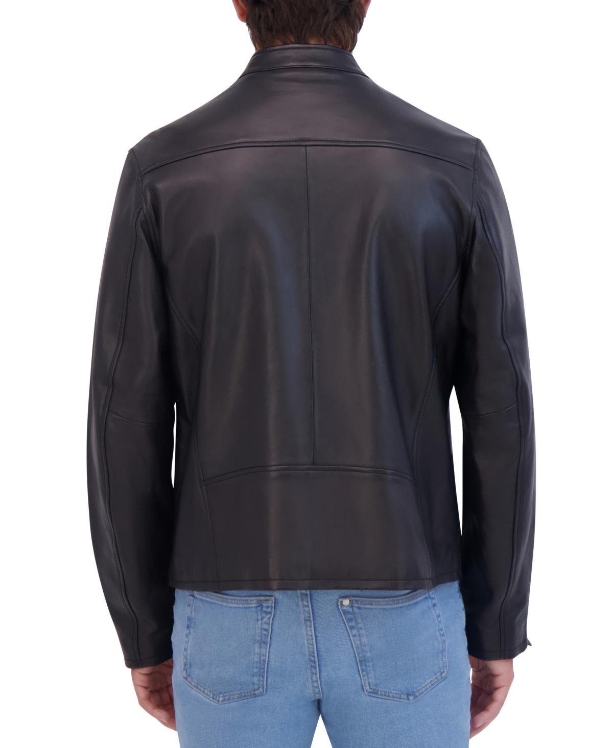 Robert Graham Men's Leather Long-Sleeve Racer Jacket