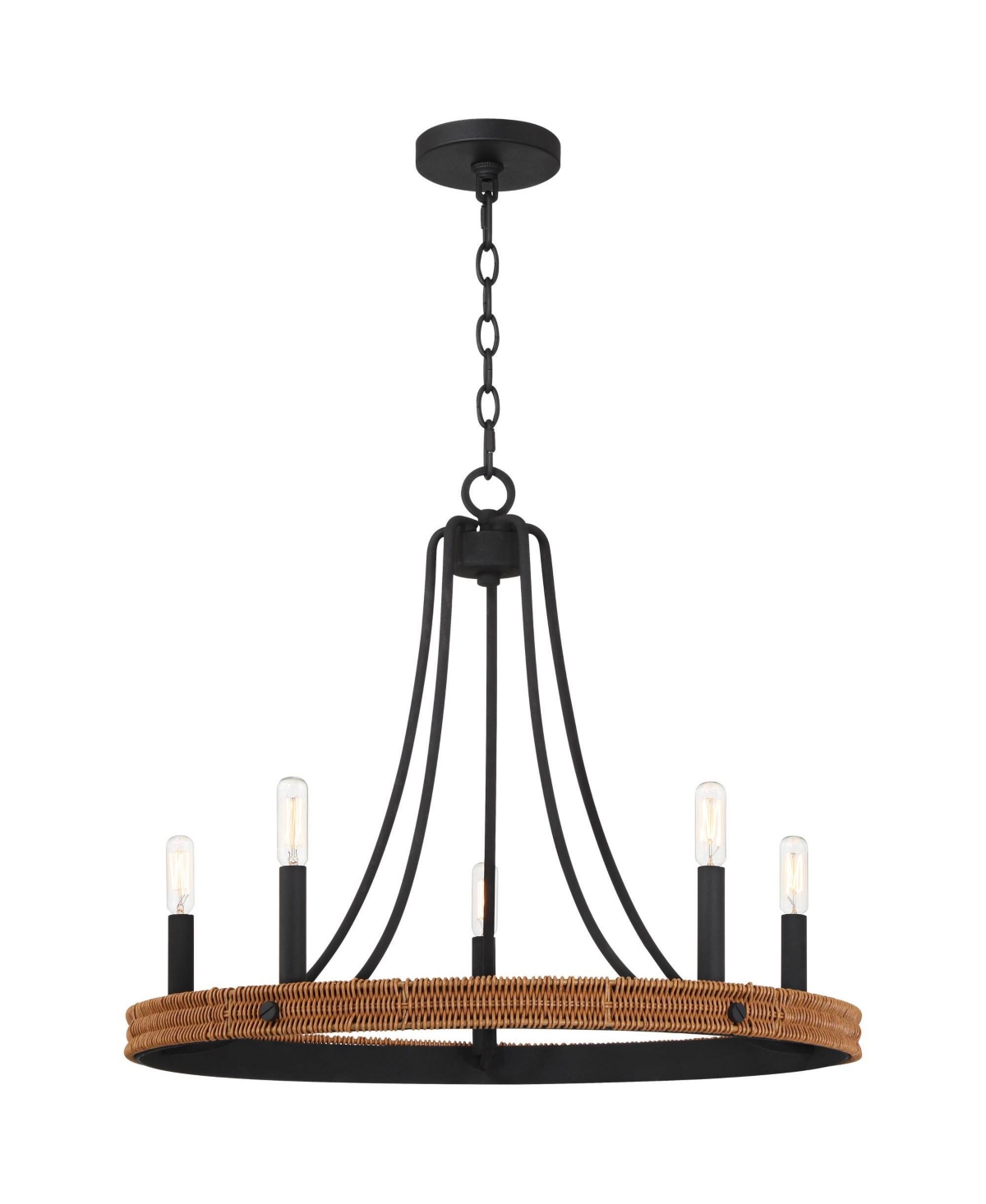 Franklin Iron Works NavarroWagon Wheel Chandelier 24 1/2