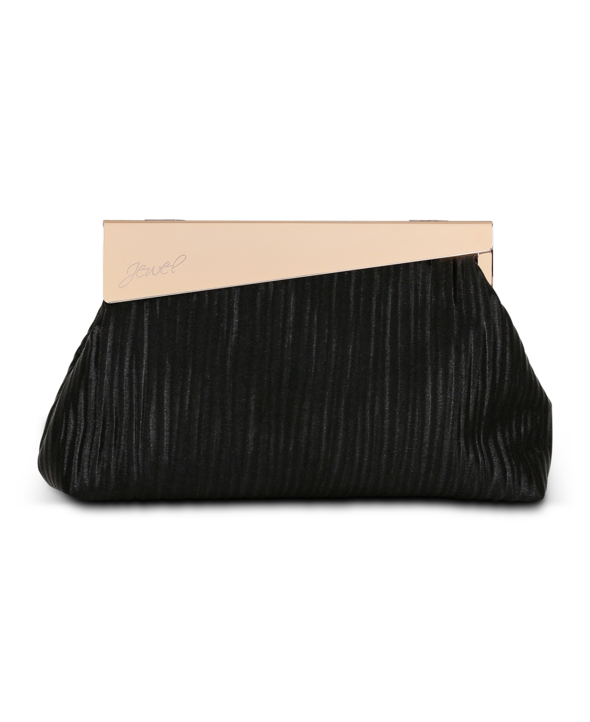 Woman's Haven Satin Jacquard Pouch Clutch Handbag - Navy