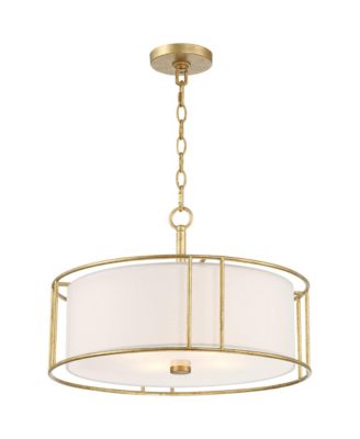 Kahna Painted Gold Pendant Chandelier 20" Wide Modern Metal Cage Frosted Tempered Round Glass Shade 4-Light Fixture for Dining Room House Foyer Kitchen Island Entryway Bedroom - Possini Euro Design