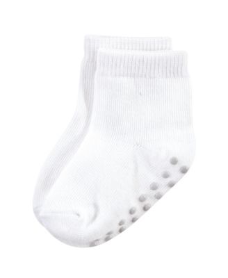 Natural ' Eight-Pair Non Skid Crew Socks