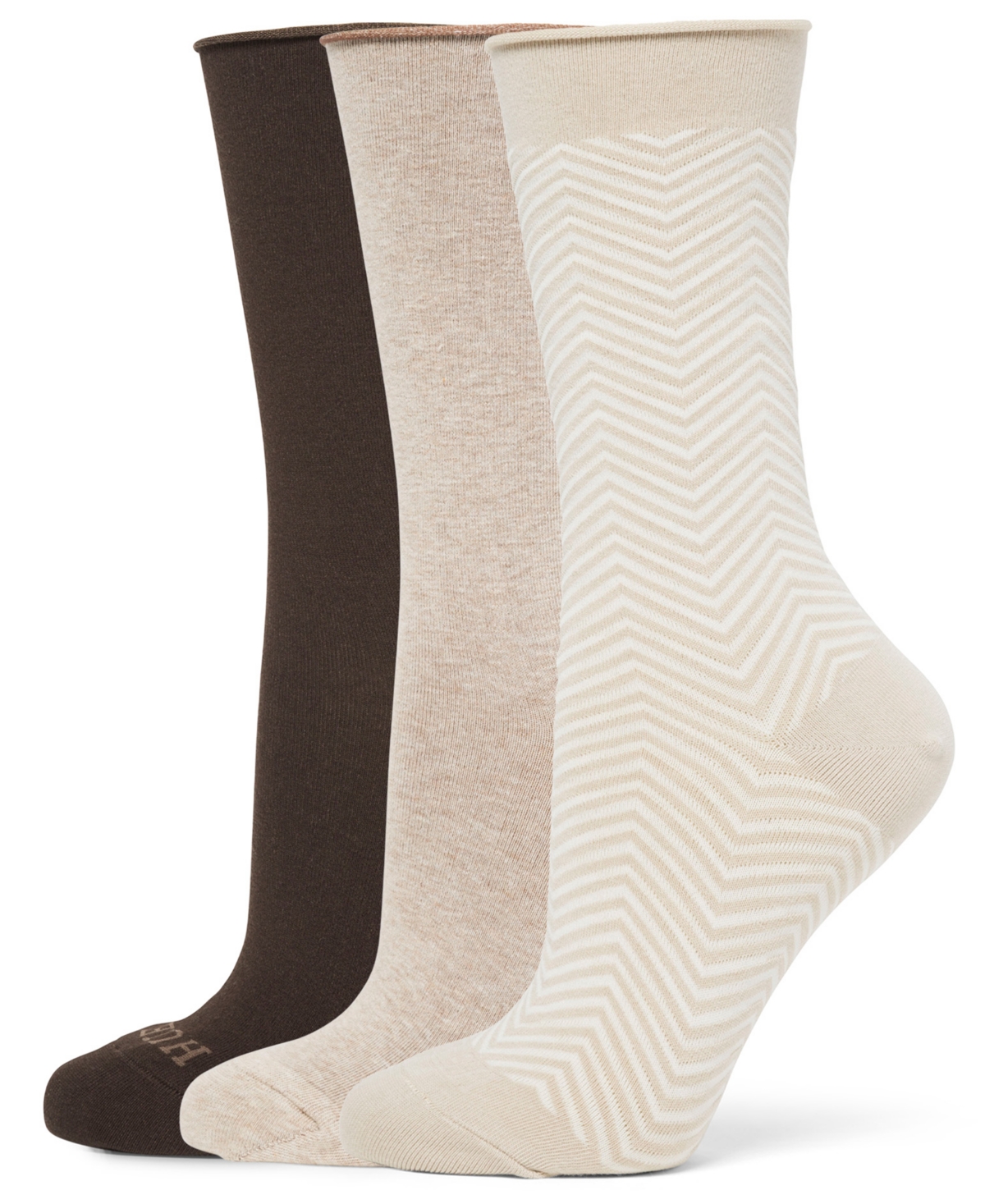 Hue Women's Roll Top Socks 3-pk. In Multi