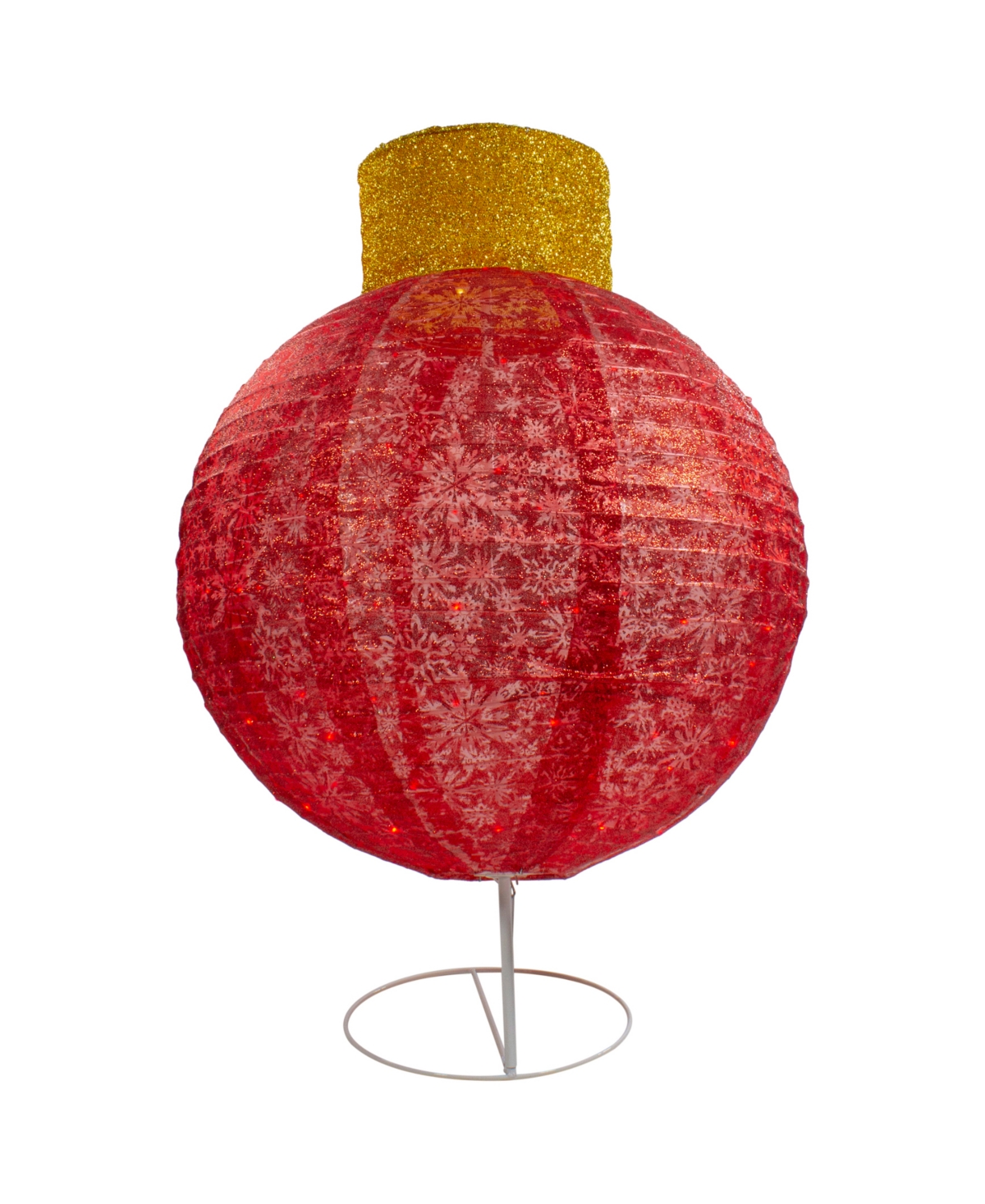 Northlight 38in Led Lighted Twinkling Tinsel Ornament Outdoor Display In Red