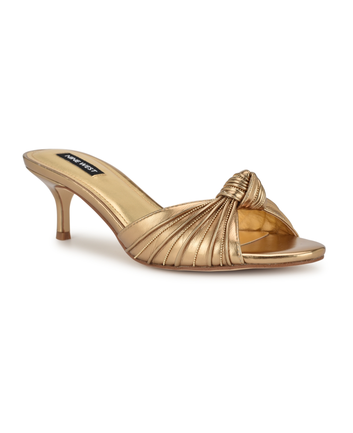 Nine West Women's Laike Kitten Heel Slip-On Dress Sandals