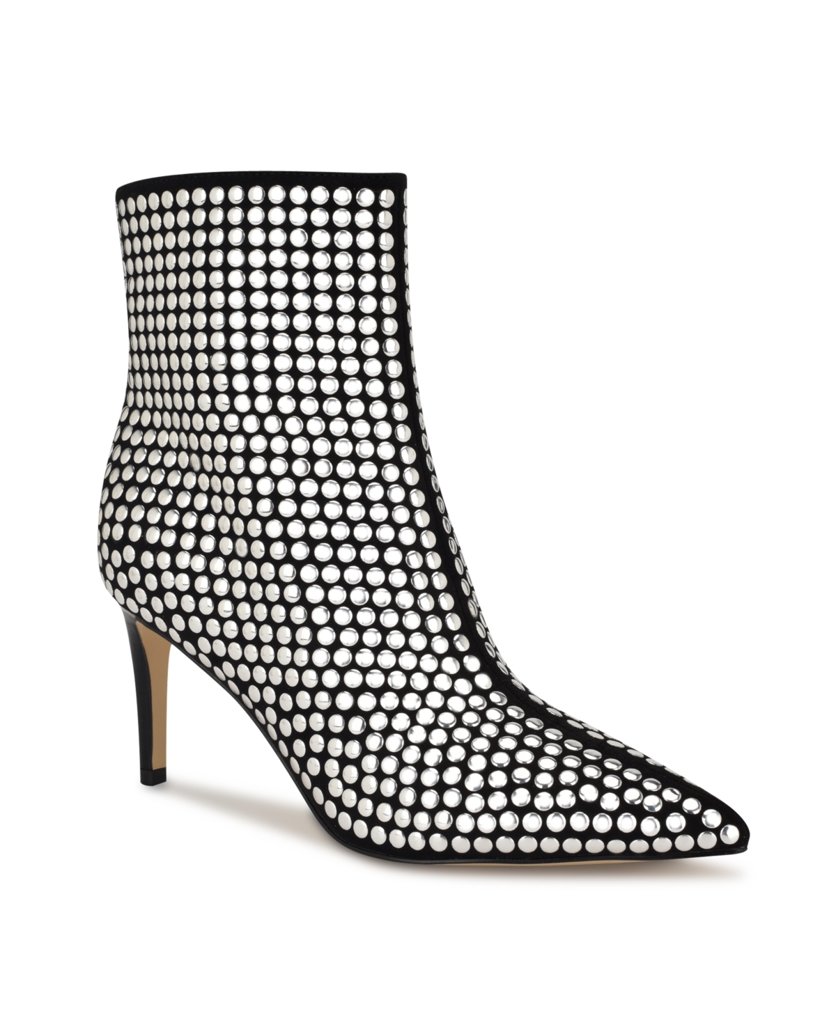 Shop Nine West Women's Kepord Stiletto Heel Ankle Dress Booties In Silver Glitter,black