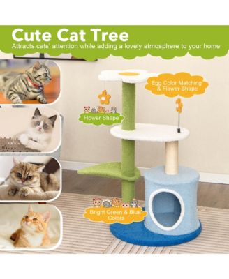 4-Tier Modern Cat Tree Tower Kitten Activity Center with Sisal Scratching Post