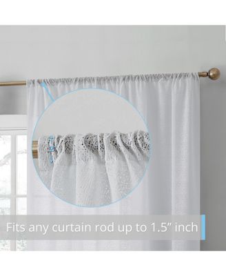 Monaco Premium Soft Decorative Ombre Lace Semi Sheer Light Filtering Rod Pocket Curtain Panels - Set of 2