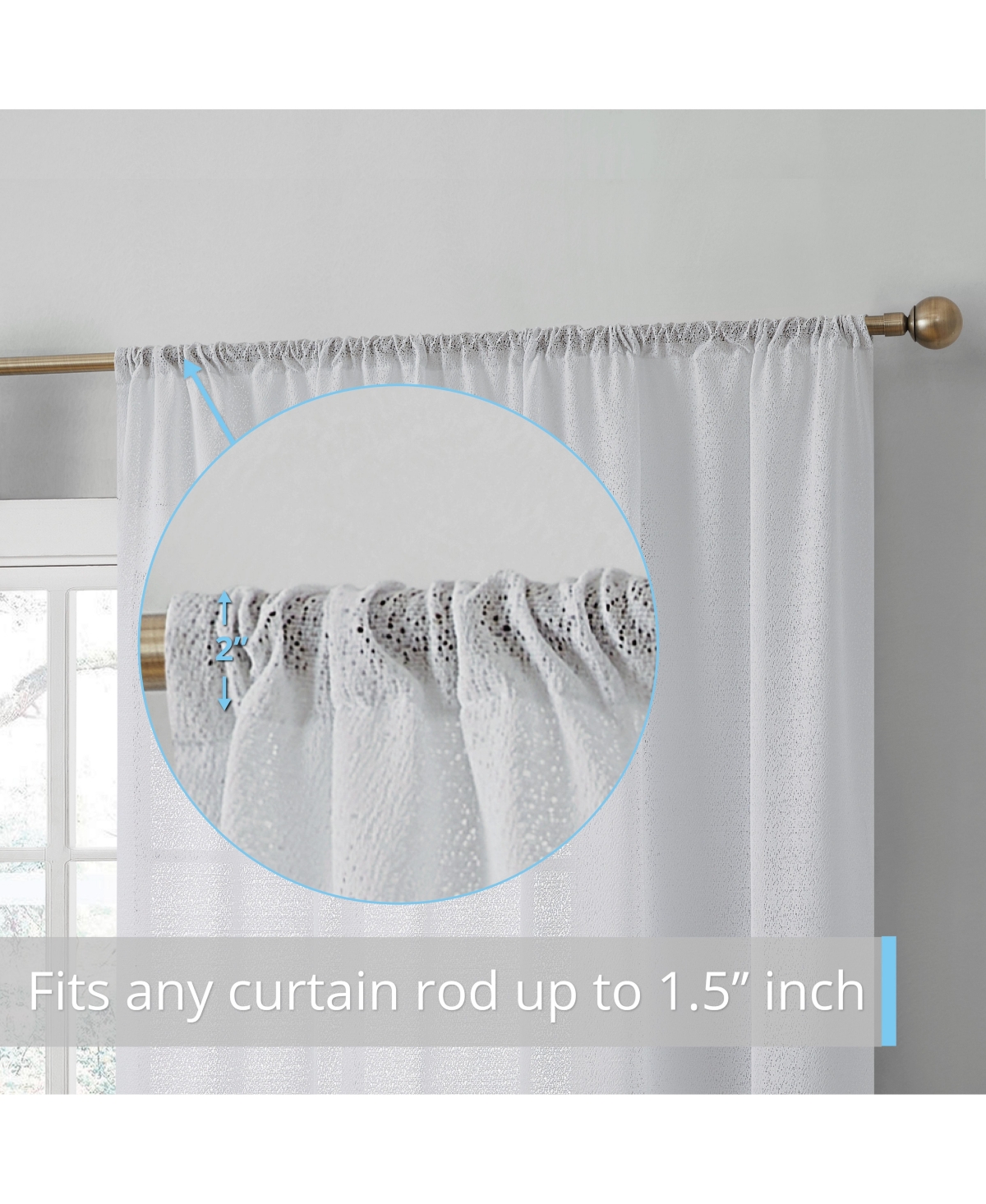 Hlc.me Monaco Premium Soft Decorative Ombre Lace Semi Sheer Light Filtering Rod Pocket Window Treatment Curtain Drapery Panels for Bedroom & Living Ro
