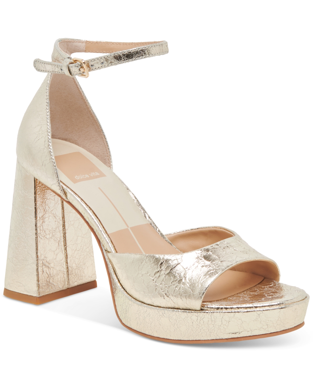 Dolce Vita Women's Pandro Platform Two-piece Dress Sandals In Platinum Distressed