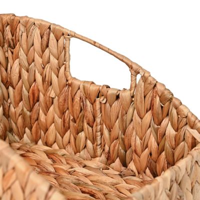 Happimess Havanah Southwestern Hand-Woven Hyacinth Slanted Pantry Baskets with Handles (Set of 2