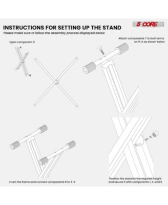 Keyboard White Stand Digital Piano Riser Adjustable X Style Electric Key Board Casio Synth Holder