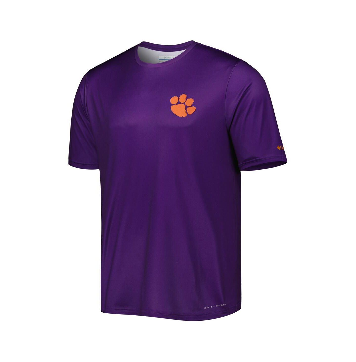Мужская футболка Columbia Purple Clemson Tigers Terminal Tackle State Omni-Shade — фото 2