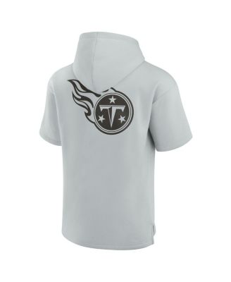 Men's and Women's Gray Tennessee Titans Elements Super Soft Fleece Short Sleeve Pullover Hoodie