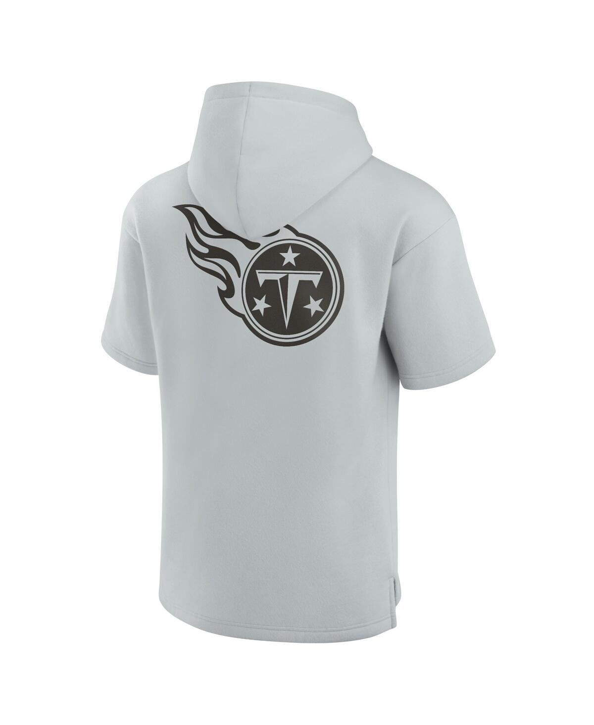 Fanatics Men's And Women's Gray Tennessee Titans Elements Super Soft Fleece Short Sleeve Pullover Hoodie In Gray